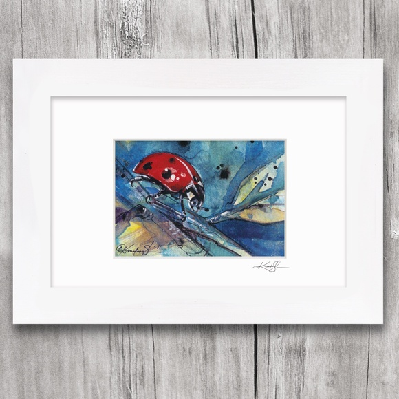 Ladybug Print in Mat from original painting by Kathy Morton Stanion - Ladybug 1 - Picture 4 of 5